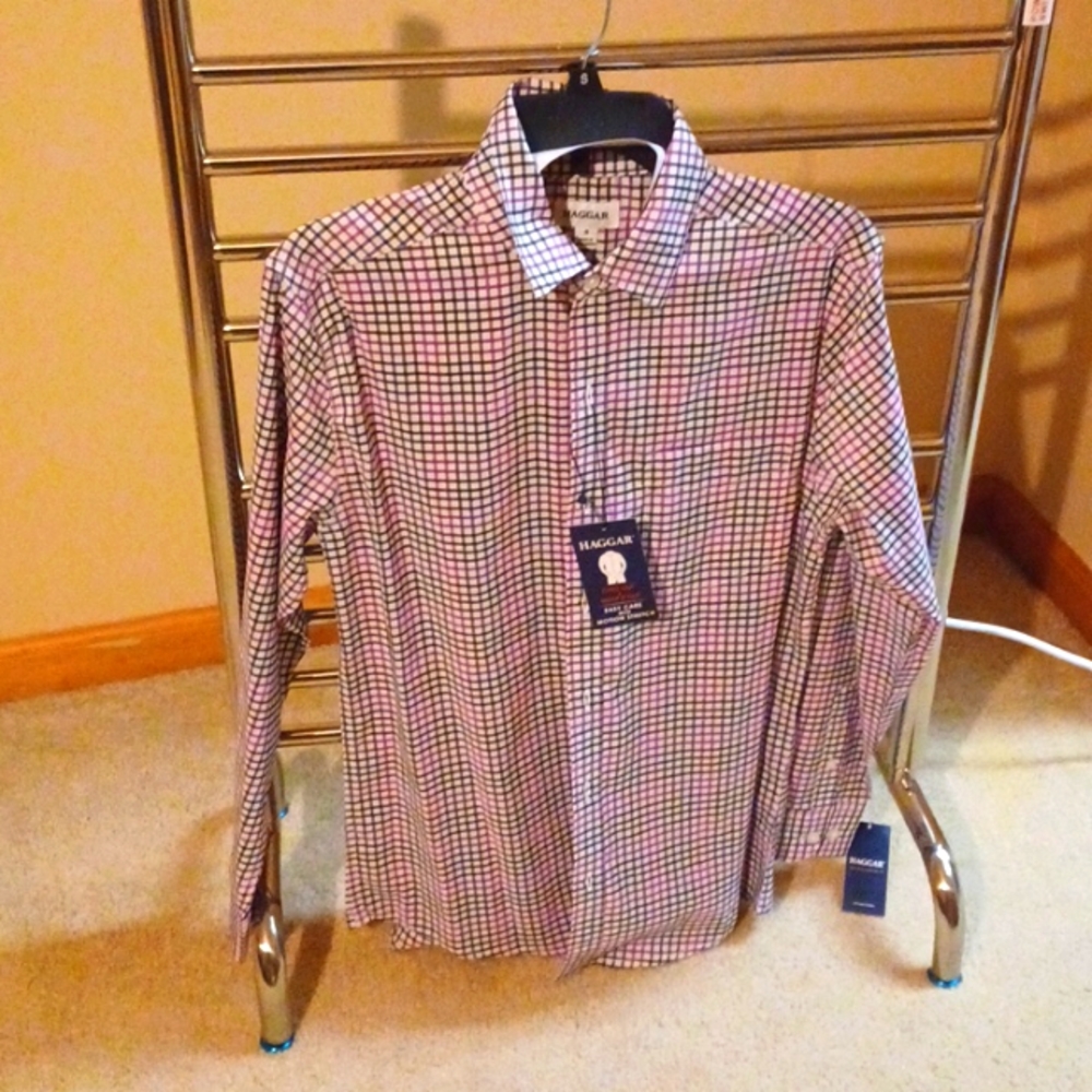 Purple and Black Plaid Shirt